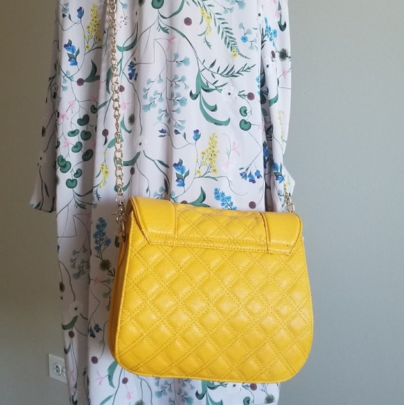 Charming Charlie Bags Nwt New Charming Charlie Yellow Quilted Bag